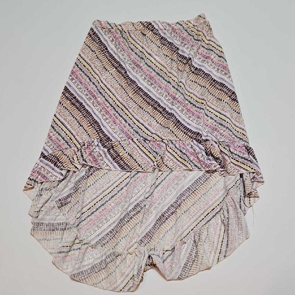 Belle Du Jour Asymmetrical Skirt in Pink and Cream Western Style